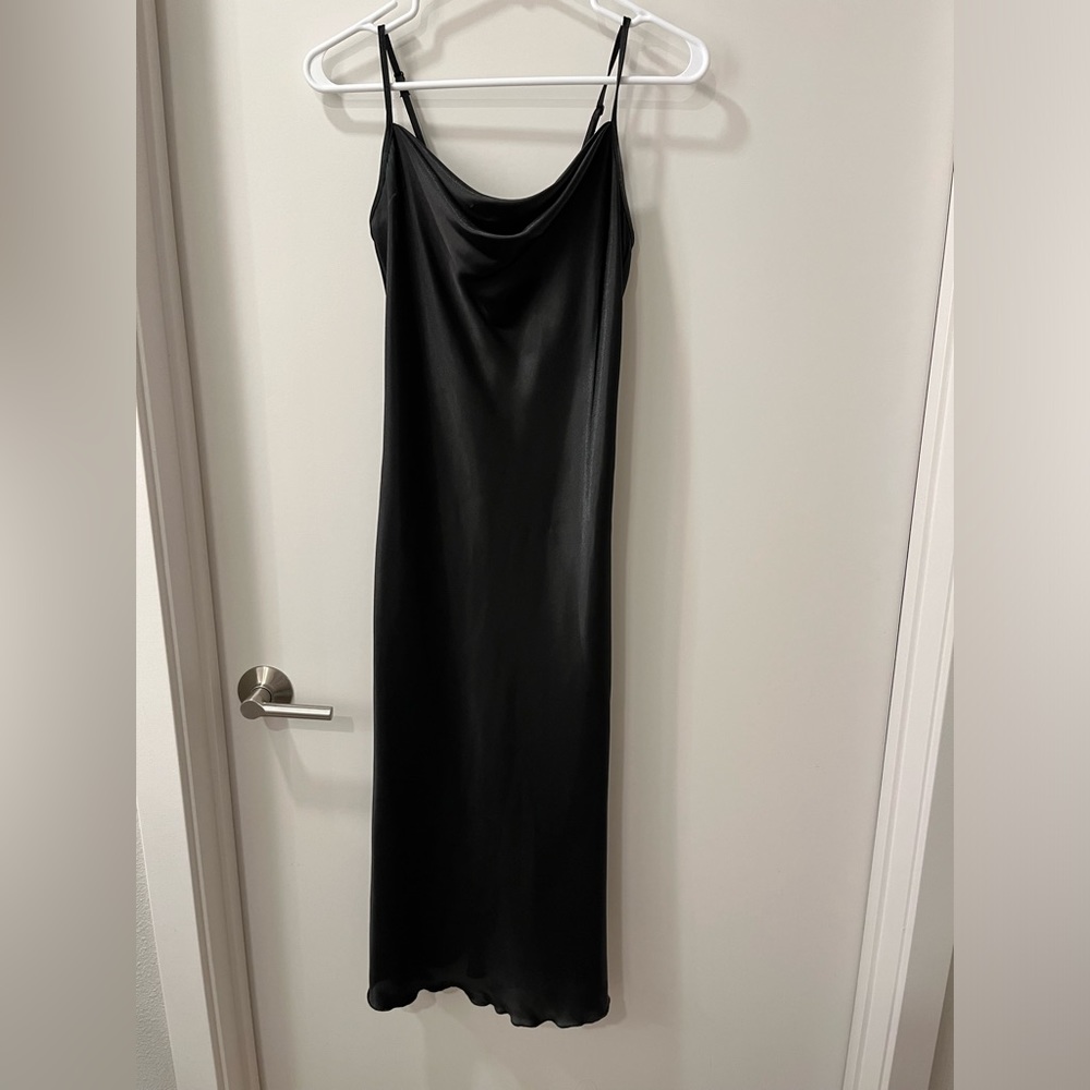 Black Silky Slip Dress